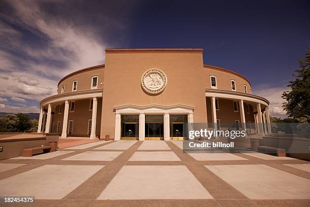 new mexico capitol building in santa fe - santa fe new mexico stock pictures, royalty-free photos & images