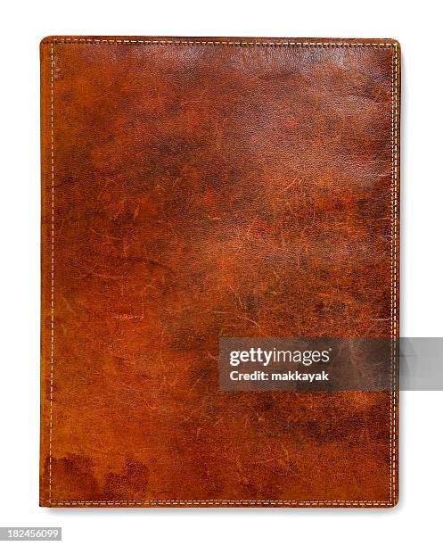 livre en cuir antique - couverture cuir photos et images de collection