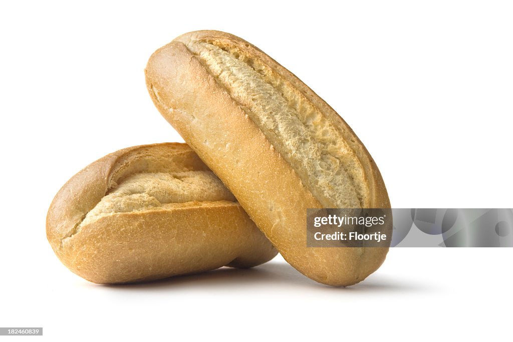 Bread: French Bread Rolls Isolated on White Background