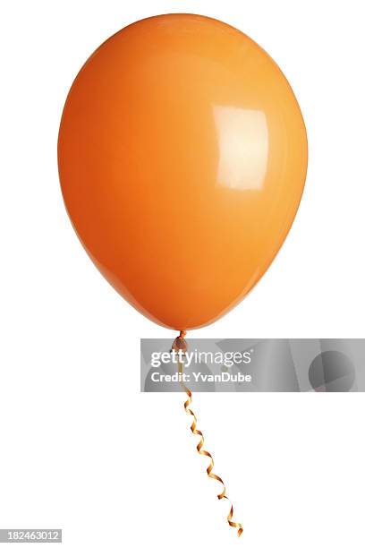 orange ballon de fête isolé sur blanc - orange isolated photos et images de collection