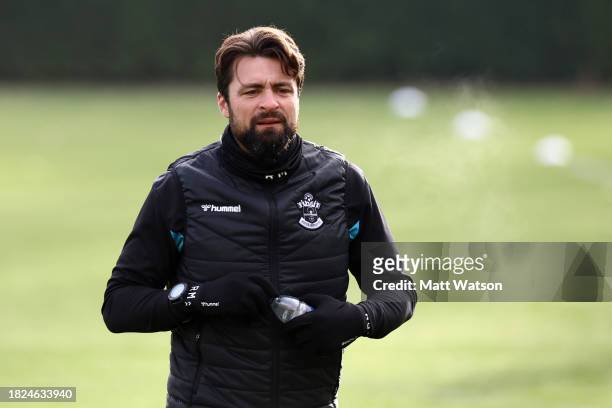 Southampton manager Russell Martin during a Southampton FC training session at the Staplewood Campus on December 01, 2023 in Southampton, England.