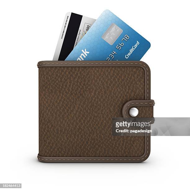 credit card in wallet - wallet stock pictures, royalty-free photos & images