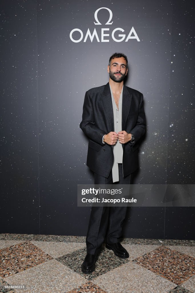 Marco Mengoni attends the Omega Christmas Dinner at Cracco Restaurant