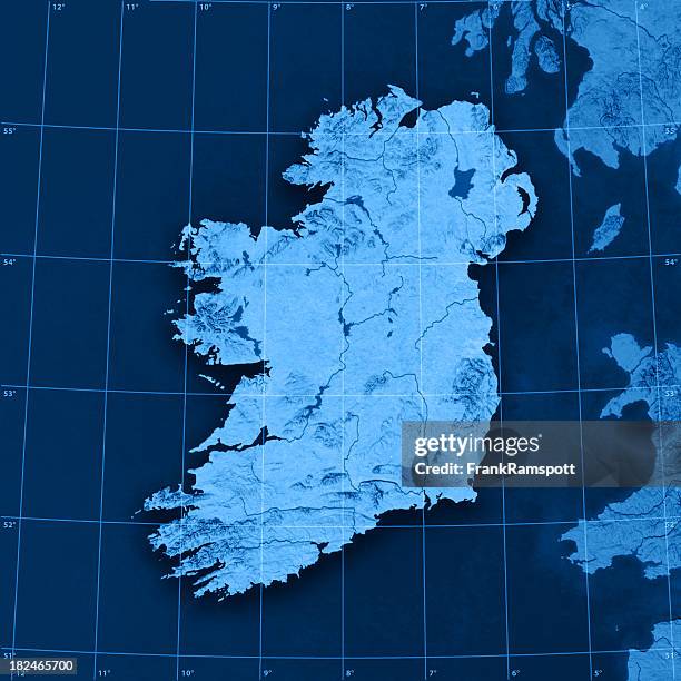 carte topographique irlande - ulster photos et images de collection