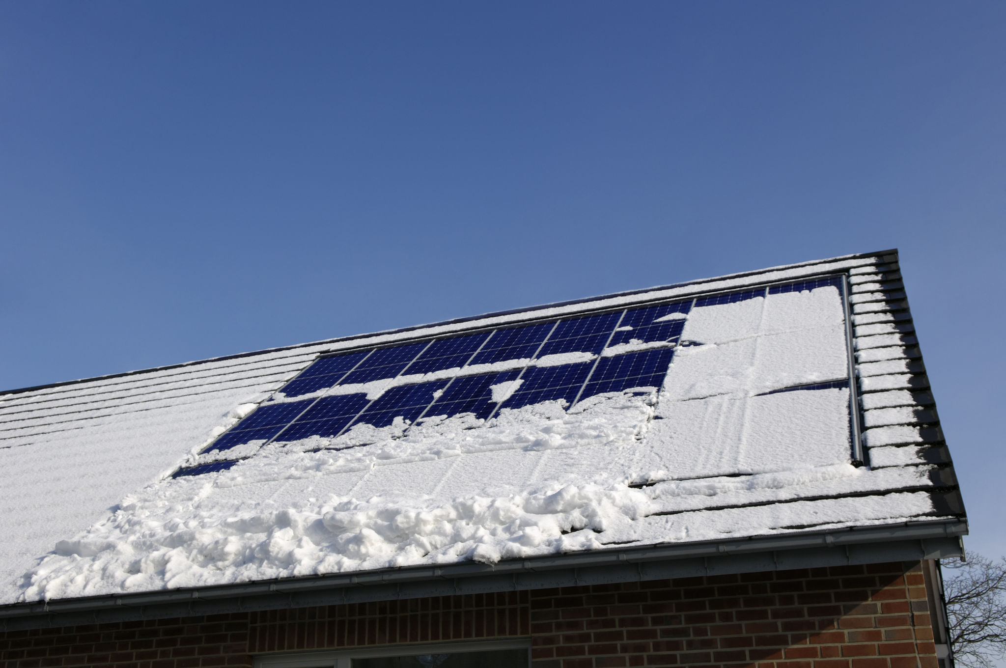 snowy solar panels