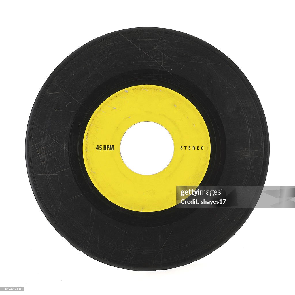 Amarelo e preto 45 música disco com Riscos