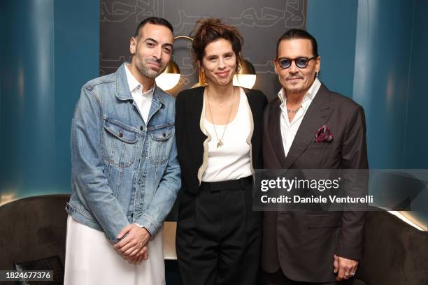 Of the Red Sea International Film Festival, Mohammed Al Turki, Maïwenn and Johnny Depp attend the screening of "Jeanne Du Barry" during the Red Sea...