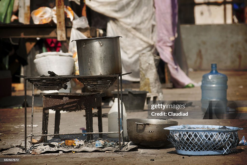 Cooking equipment in IDP Camp