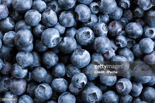 encuadre completo primer plano de fondo de arándanos; grupo grande de objetos - blueberries fruit fotografías e imágenes de stock