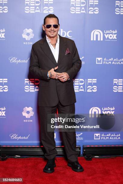 Johnny Depp attends the screening of "Jeanne Du Barry" during the Red Sea International Film Festival 2023 at VOX Cinema on December 01, 2023 in...