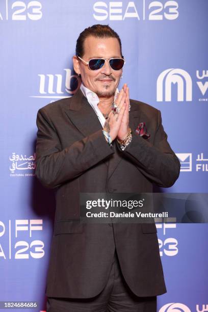 Johnny Depp attends the screening of "Jeanne Du Barry" during the Red Sea International Film Festival 2023 at VOX Cinema on December 01, 2023 in...