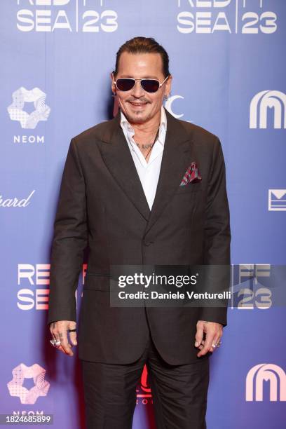 Johnny Depp attends the screening of "Jeanne Du Barry" during the Red Sea International Film Festival 2023 at VOX Cinema on December 01, 2023 in...