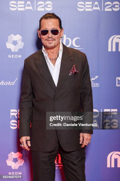 Johnny Depp attends the screening of "Jeanne Du Barry" during the Red Sea International Film Festival 2023 at VOX Cinema on December 01, 2023 in...