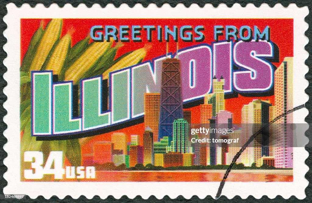 A touristic postal stamp of Illinois