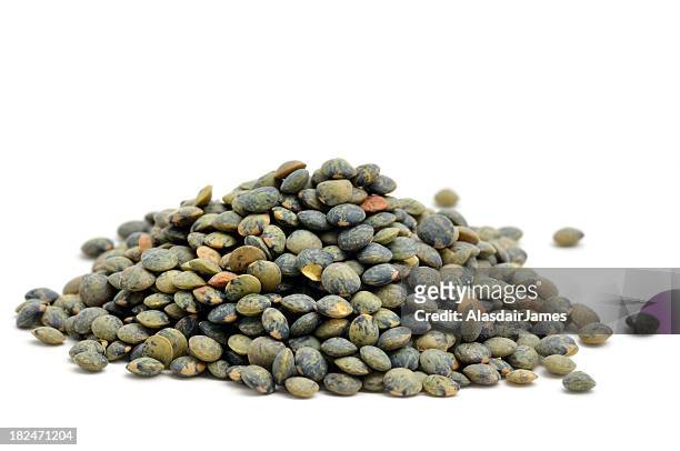 green lentils - lentils stock pictures, royalty-free photos & images