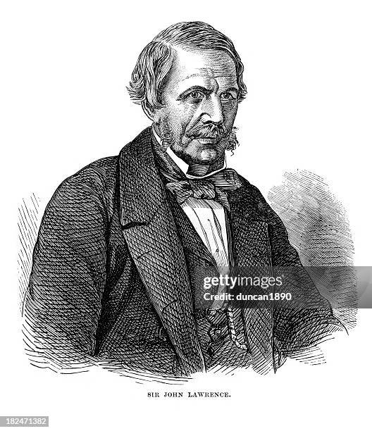 sir john lawrence - mutton chop stock illustrations
