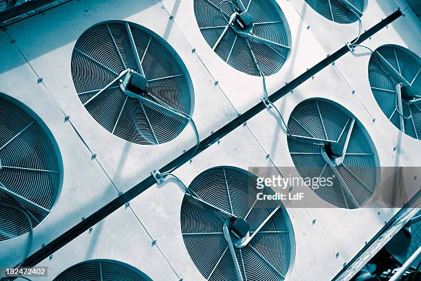 set of air conditioning heat pump - electric fan stock pictures, royalty-free photos & images