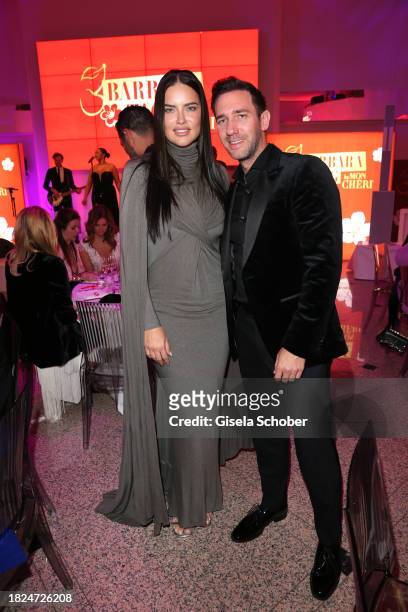 Super model Adriana Lima, Marcel Remus during the 15th Mon Cheri hosts Barbara Tag at Isarpost on December 4, 2023 in Munich, Germany.