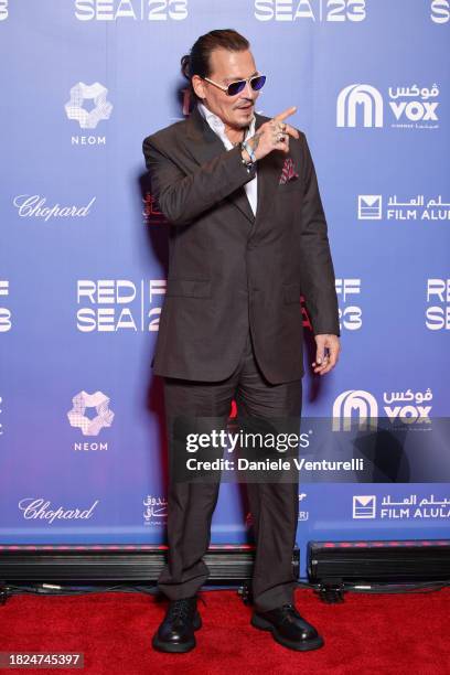 Johnny Depp attends the screening of "Dear Jassi" during the Red Sea International Film Festival 2023 at VOX Cinema on December 01, 2023 in Jeddah,...