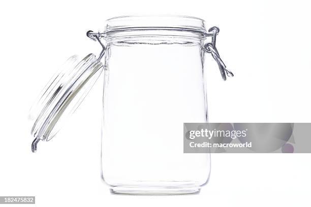 contenitore isolato - barattolo di vetro foto e immagini stock