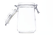 An isolated jar with an open lid