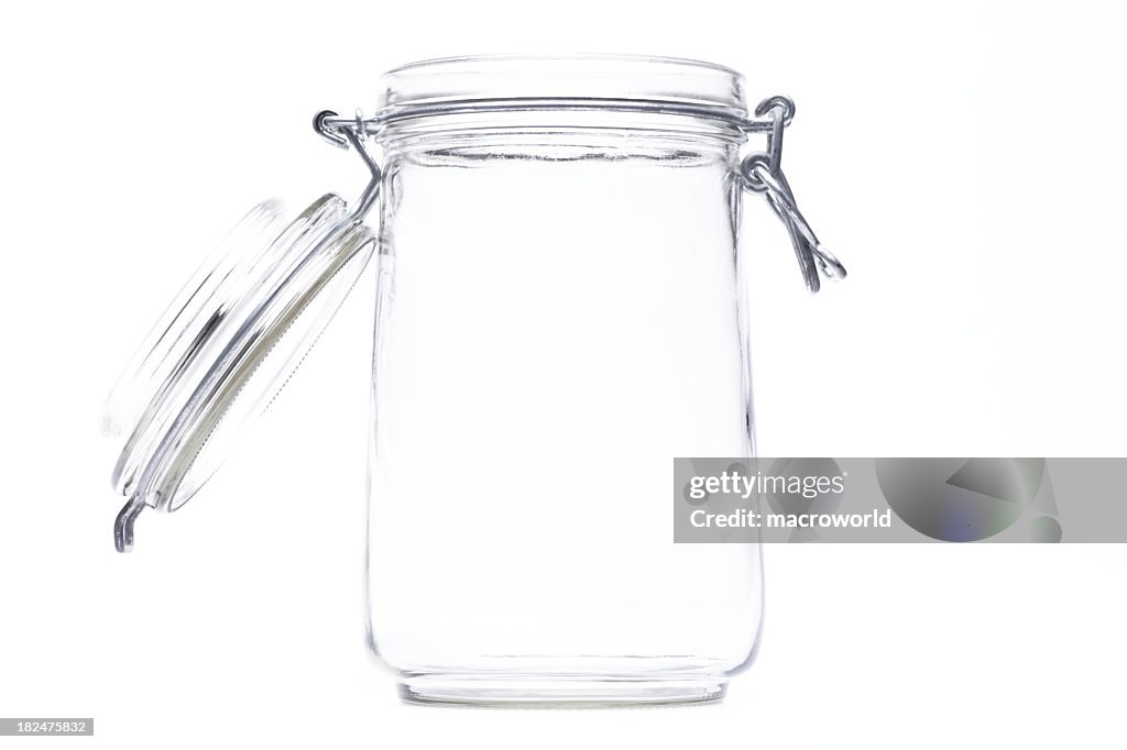 An isolated jar with an open lid