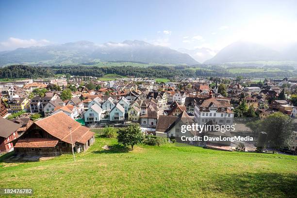 swiss village - switzerland stock pictures, royalty-free photos & images