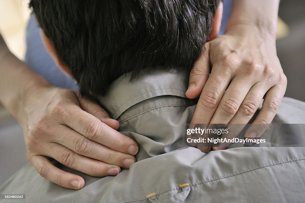 Man Getting Mobile Chair Massage