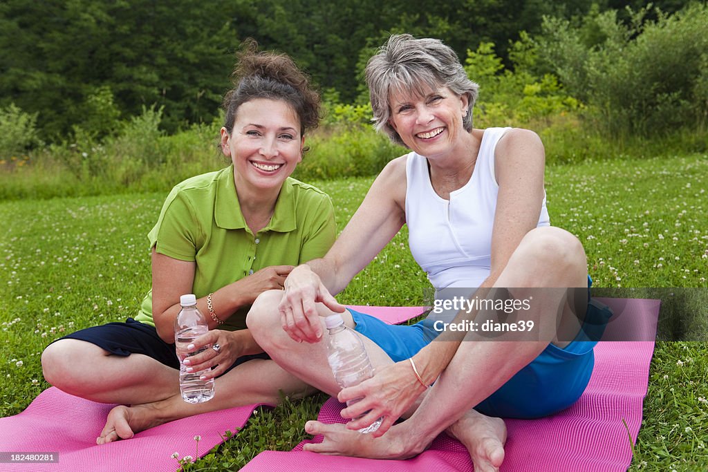 Two ladies after yoga class