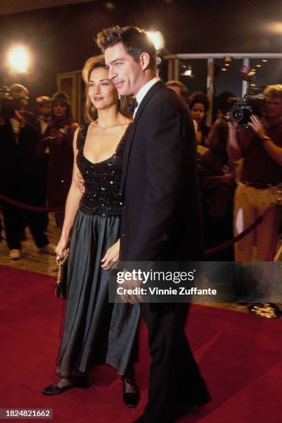 American actress Jill Goodacre and her husband, American singer and actor Harry Connick Jr attend the 15th Annual CableACE Awards, held at Pantages...