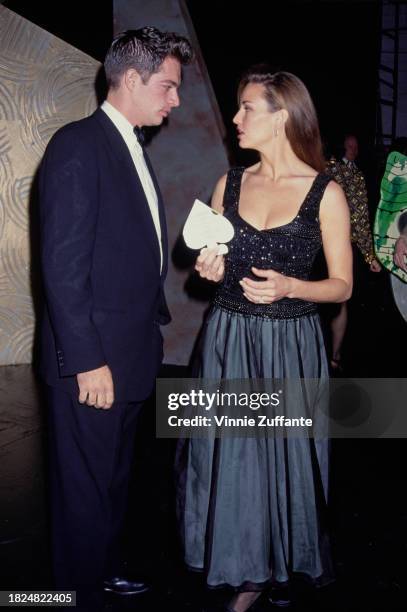 American singer and actor Harry Connick Jr and his wife, American actress Jill Goodacre attend the 15th Annual CableACE Awards, held at Pantages...