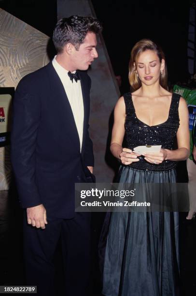 American singer and actor Harry Connick Jr and his wife, American actress Jill Goodacre attend the 15th Annual CableACE Awards, held at Pantages...