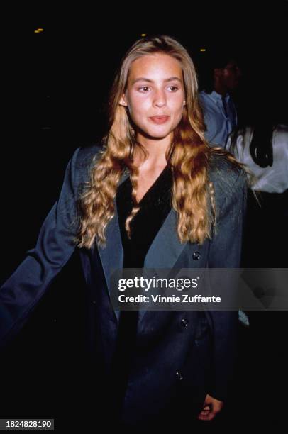 British actress Olivia d'Abo attends the Universal City premiere of 'The Dream Team', held at Universal Studios in Universal City, California, 4th...