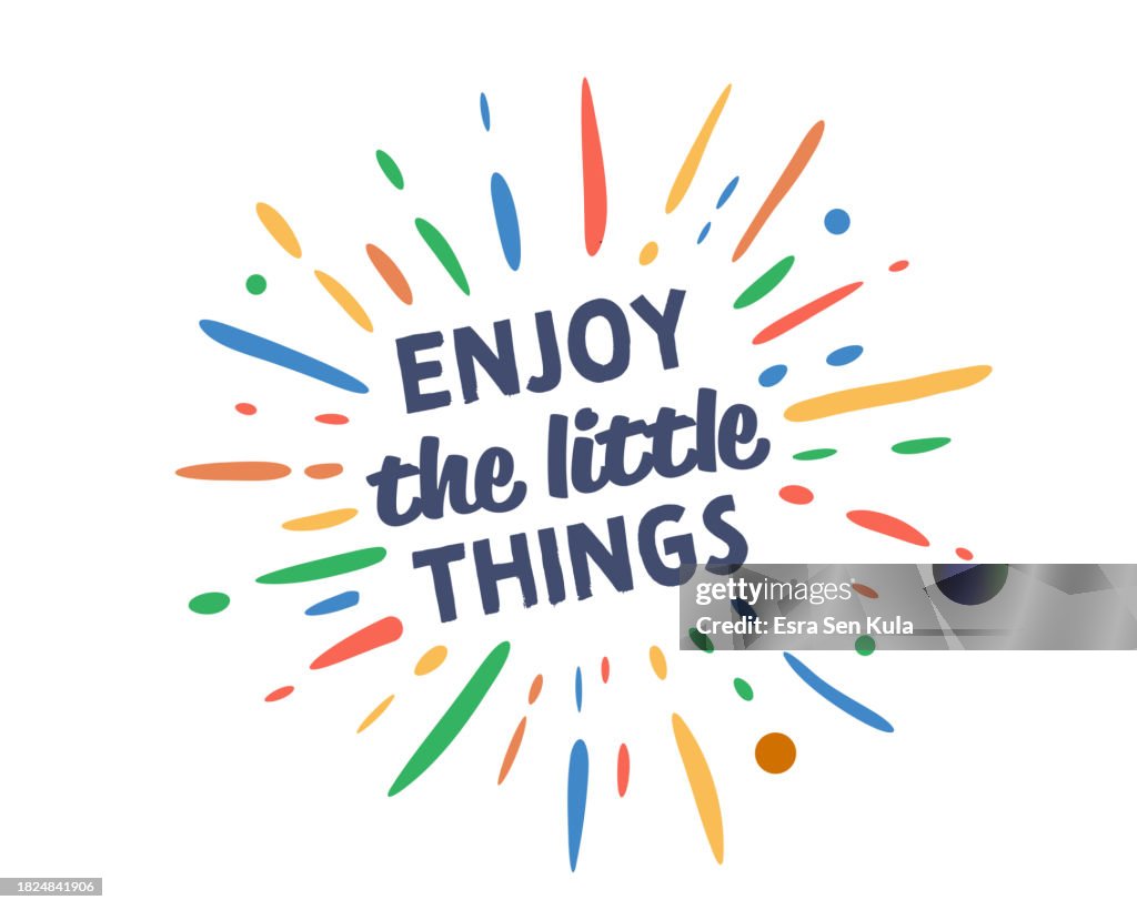 Disfruta del texto de Little Things con una ráfaga de fuegos artificiales vectoriales
