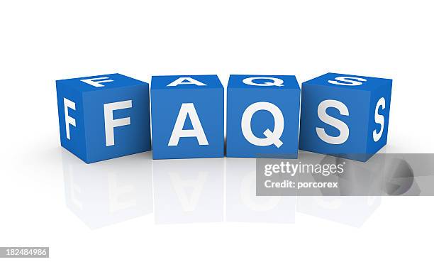 buzzword cubes: faqs - vragen en antwoorden stockfoto's en -beelden