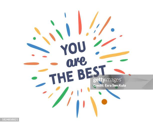 you are the best text with vector firework burst - congratulations script vector stock illustrations