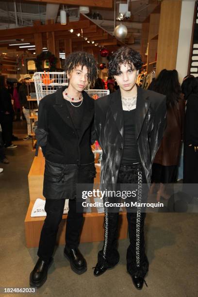 Iann Dior and Landon Barker during the UN/DN 2-year Anniversary + Fred Segal Launch Party at Fred Segal on November 30, 2023 in Los Angeles,...