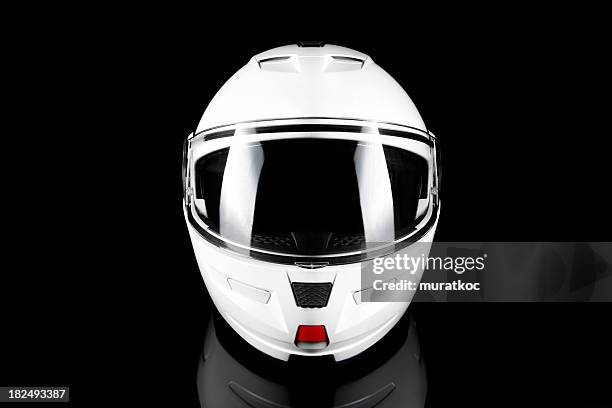 ホワイトモーターサイクルヘルメット - helmet ストックフォトと画像