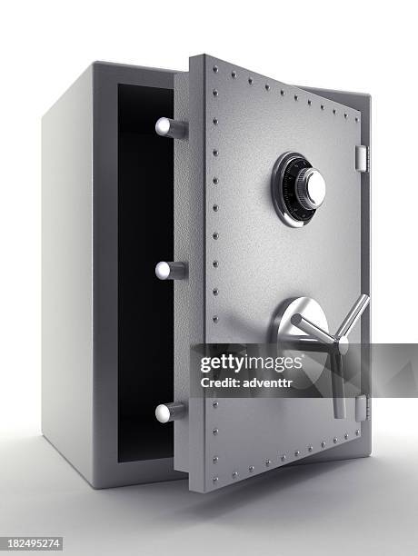 steel safe - bank vault stock pictures, royalty-free photos & images
