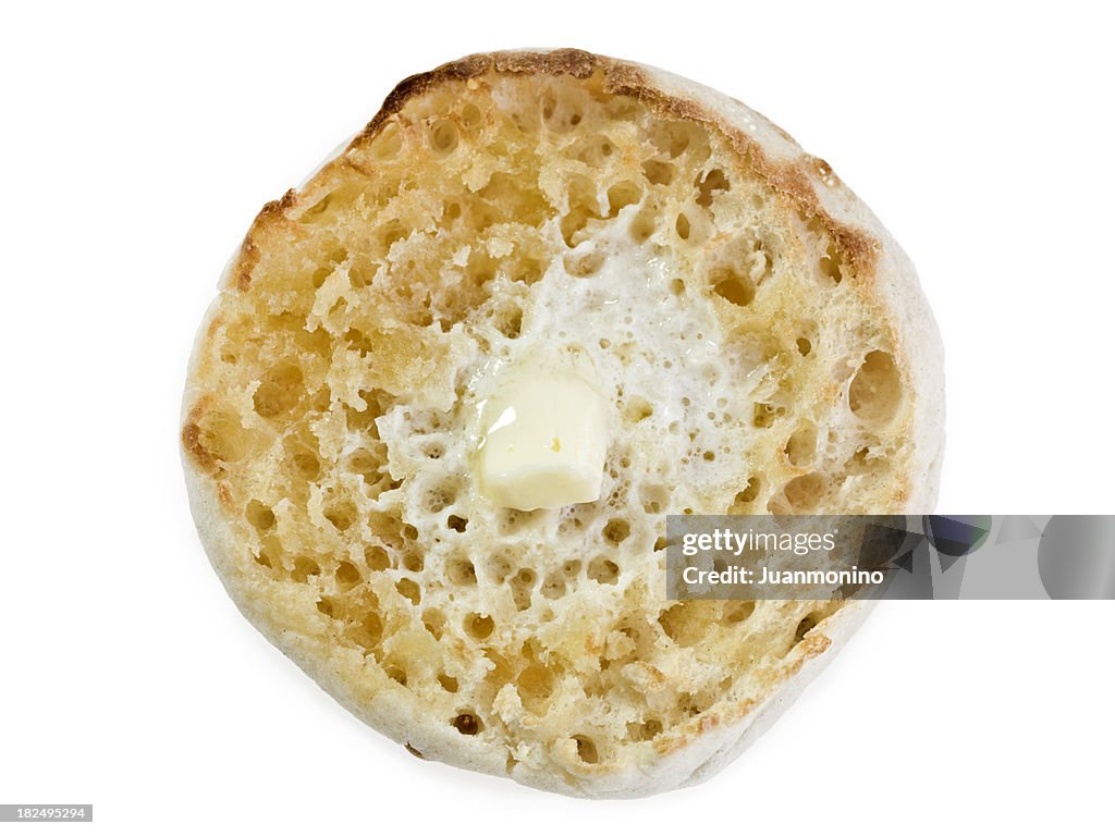 Toasted english muffin with butter