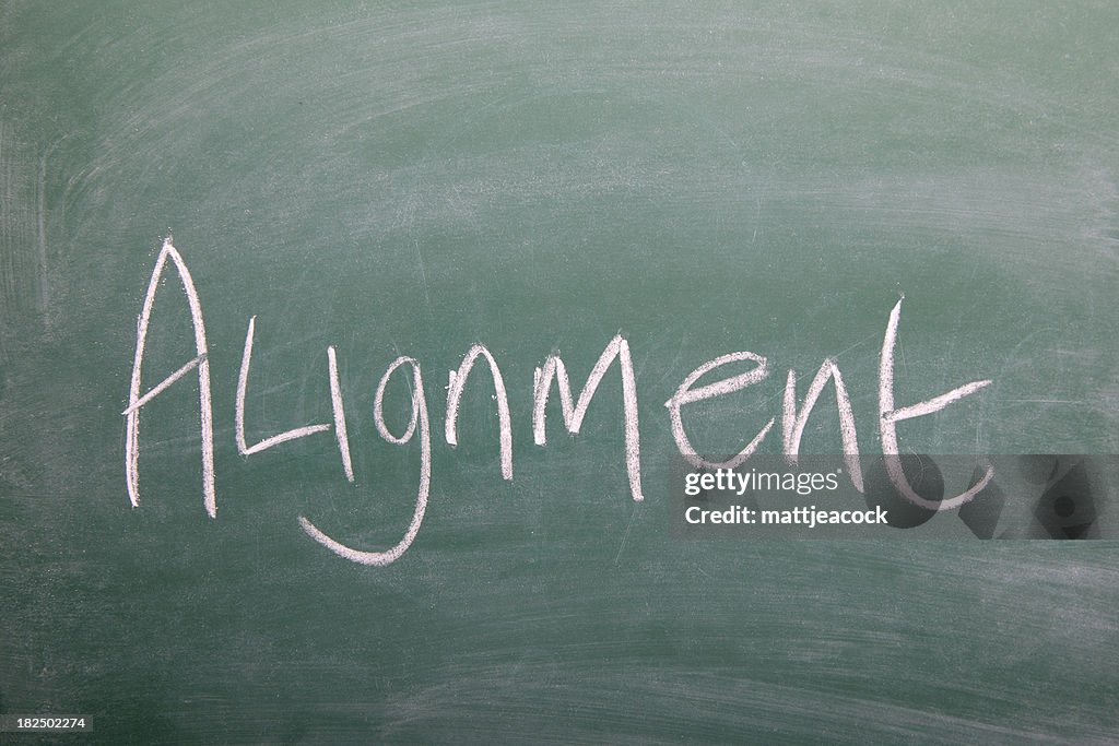 Alignment Written On A Chalkboard High-Res Vector Graphic - Getty Images