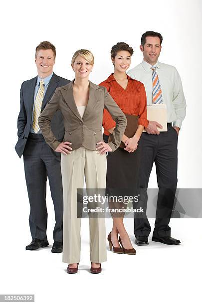 business team isolated on a white background - head forward white background stock pictures, royalty-free photos & images