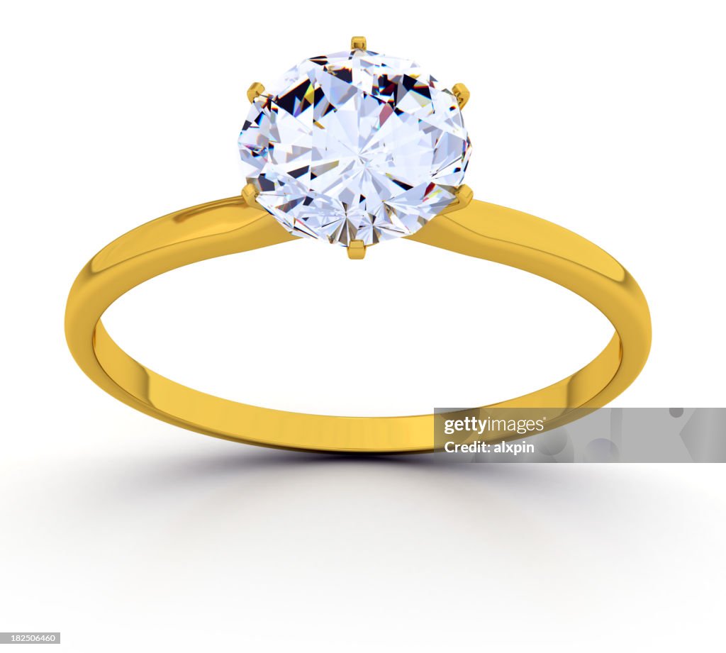 Anello d'oro con diamante