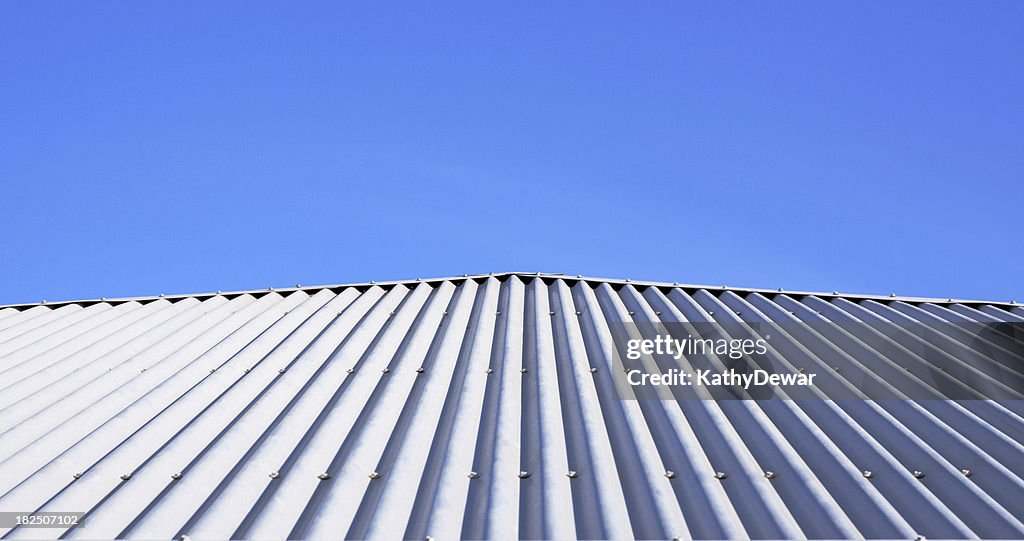 Corrugated Metal Roof and Blue Sky