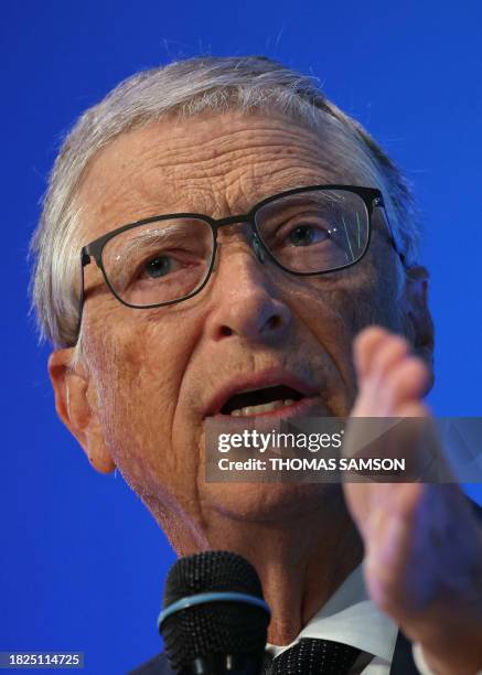 Microsoft co-founder and Bill & Melinda Gates Foundation Co-Chair, Bill Gates, attend the 3rd edition of the "Rendez-Vous de Bercy" on the topic of...