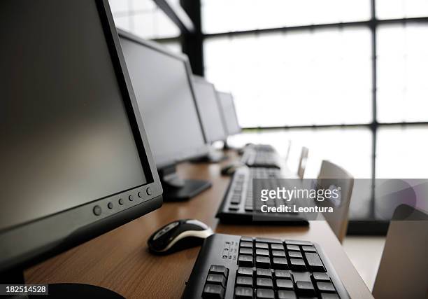 computers - internet cafe stock pictures, royalty-free photos & images