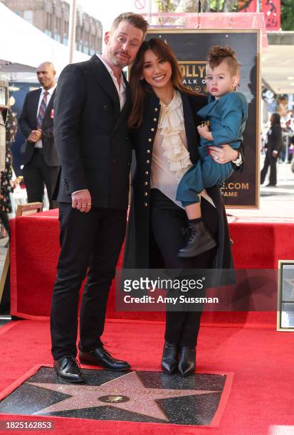 Macaulay Culkin, Brenda Song and Dakota Song Culkin attend the ceremony honoring Macaulay Culkin with a Star on the Hollywood Walk of Fame on...