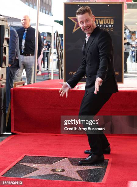 Macaulay Culkin attends the ceremony honoring Macaulay Culkin with a Star on the Hollywood Walk of Fame on December 01, 2023 in Hollywood, California.