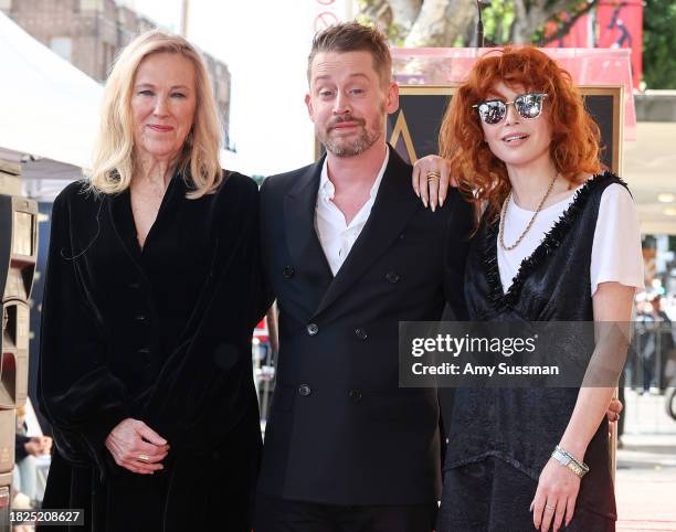 Catherine O'Hara, Macaulay Culkin and Natasha Lyonne attend the ceremony honoring Macaulay Culkin with a Star on the Hollywood Walk of Fame on...