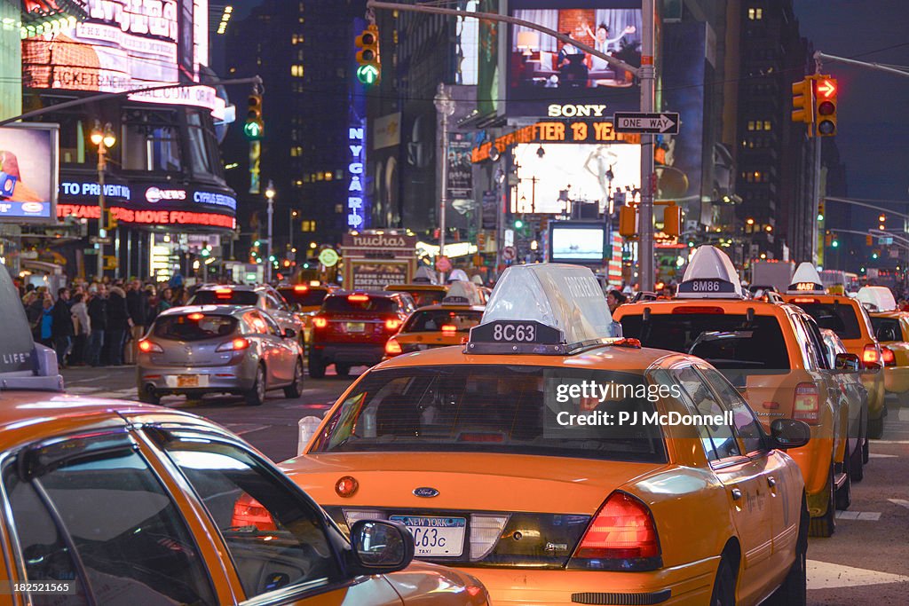 Taxis in Times Square